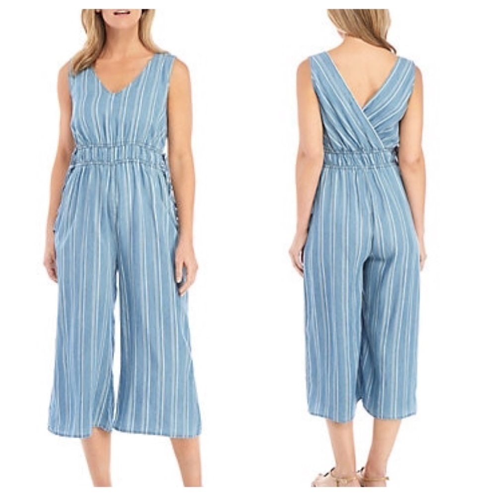 New Directions Large Blue White Striped Jumper NWT